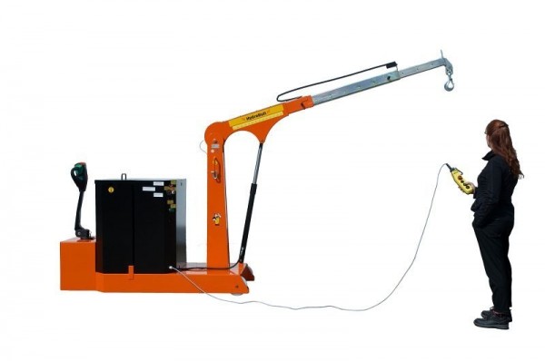 Elektrobull Elektrokran mit Gegengewicht mit Elektrohub und Elektrofahrantrieb und 1000kg Tragkraft, mit Füllung 1000 kg, HB1000GKBRPA18A3füllung