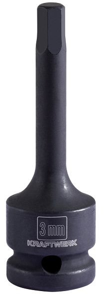Kraftwerk 1/2" Schlag-Steckschlüssel-Einsatz Innensechskant 3 mm, 386003