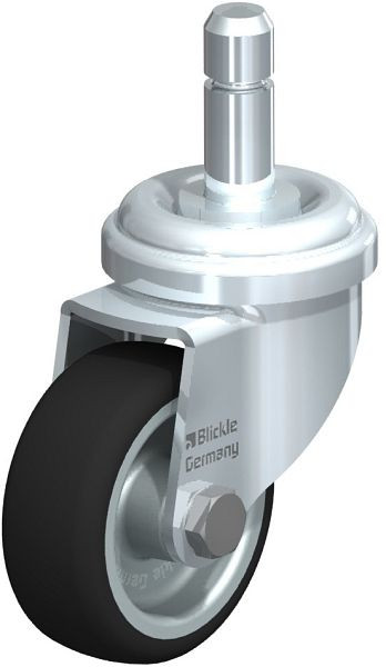 Blickle LRA-PATH 50G-ES Apparate-Lenkrolle mit Einsteckstift, Thermoplastisches Polyurethan, Grau, 848532