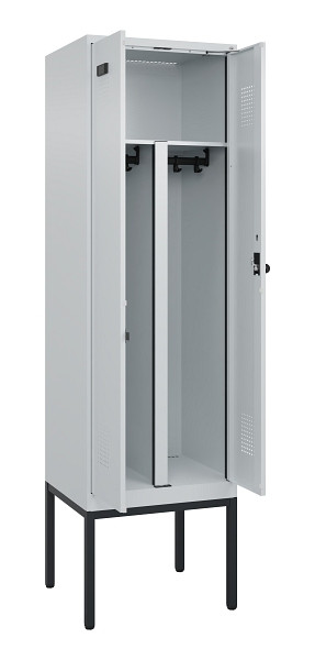 C+P PSA Doppel-Spind Evolo PLUS, Gestell, 2 Abteile, 2120x600x500mm, 7035/7035, Drehriegel, 0490327-20P S10013