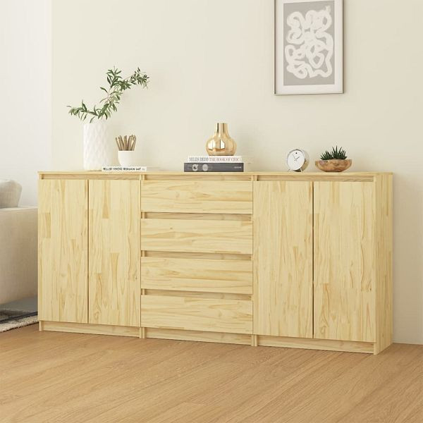 vidaXL Beistellschränke 3 Stück Massivholz Kiefer, 3094812