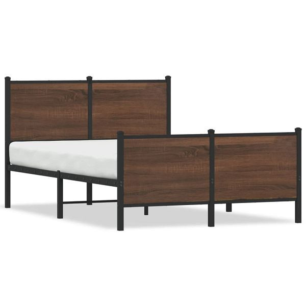 vidaXL Bettgestell mit Kopf- und Fußteil Metall 120x200 cm, 4007781