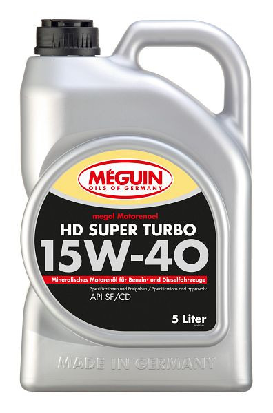 Meguin megol Motorenöl HD Super Turbo SAE 15W-40, Kanister Kunststoff, VE: 5 Liter, 1670