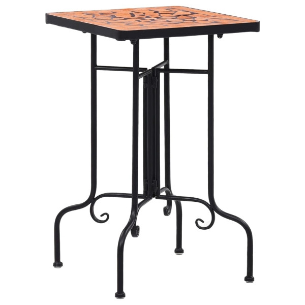 vidaXL Mosaiktisch Keramik Terracotta, Terrakotta und Schwarz, 46709