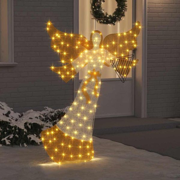 vidaXL Beleuchteter Winkel Warmes Weiß 116 x 29 x 158,5 cm Polyester, 42019624