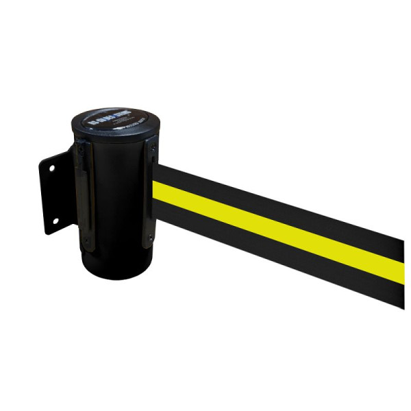 Stein HGS Wandgurtkassette -P-Line Future-, schwarz, schwarz/gelb/schwarz waagerecht (gestreift), mit Gurtendstück (Standard), 12850j-0502