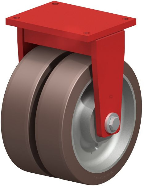 Blickle BSD-GB 504K Stahlgeschweißte Schwerlast-Doppel-Bockrolle, Blickle Besthane®, Braun, 754212