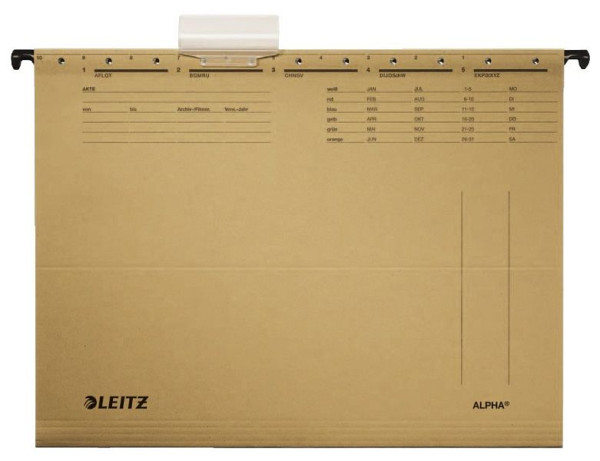 LEITZ 1915 Hängemappe ALPHA®, Natronkarton, naturbraun, 1915-00-00