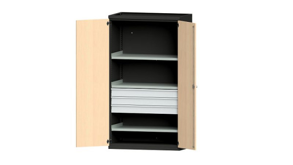 ANKE Werkbänke Schwerlastschrank, Modell 103 VH, 1085 x 630 x 1950 mm, RAL 7016/Buche Dekor, 620.059