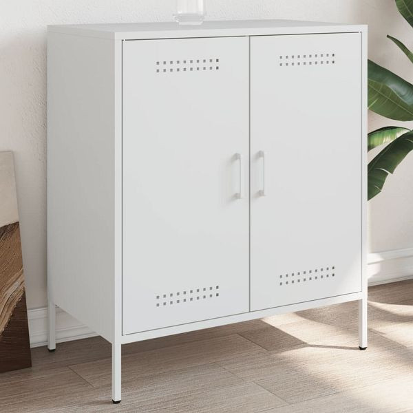 vidaXL Sideboard Weiß 68x39x79 cm Stahl, Top-Qualität, 842981