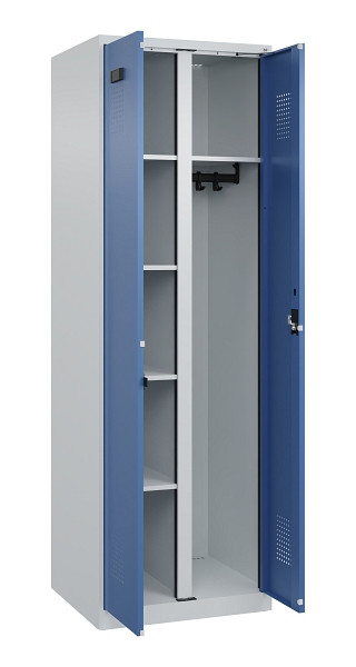 C+P Wäsche-/Garderobenspind Evolo PLUS, 2 Abteile, 1850x600x500mm, 7035/5023, Zylinderschloss, 049600-20 S10035