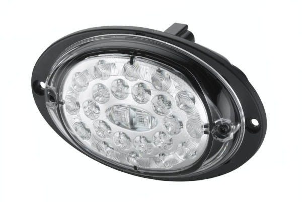 HELLA Heckleuchte, Agroluna, LED, 12/24V, Anbau/Schraubanschluss, glasklar, LED-Lichtfarbe: rot/gelb, 100mm, Steckverteiler, links/rechts, 2SD 343 390-401