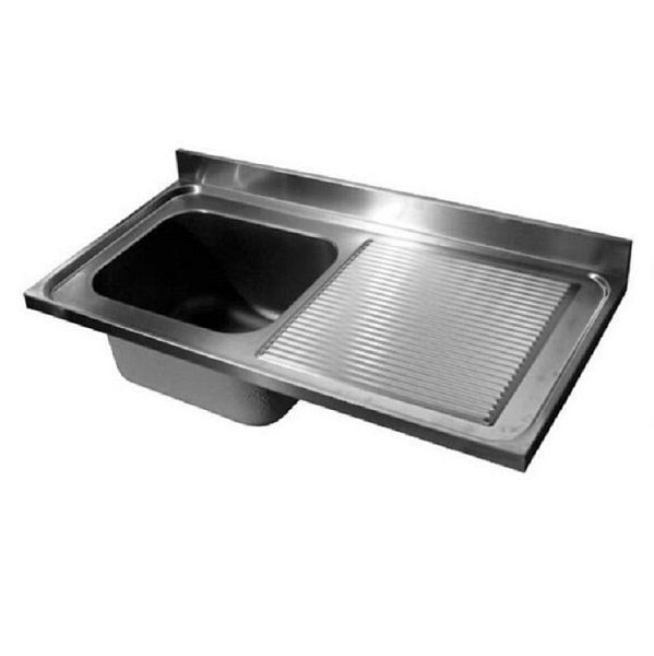 Gastro-Inox Arbeitsplatte L Edelstahl AISI 304, 1400x700x40mm, 305.363