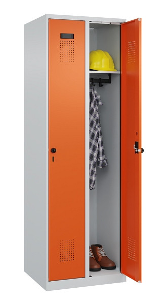 C+P Spind Evolo PLUS, 2 Abteile, 1850x600x500mm, 7035/2004, Verschluss Drehriegel, Ablageböden 2, 049000-20 S10002