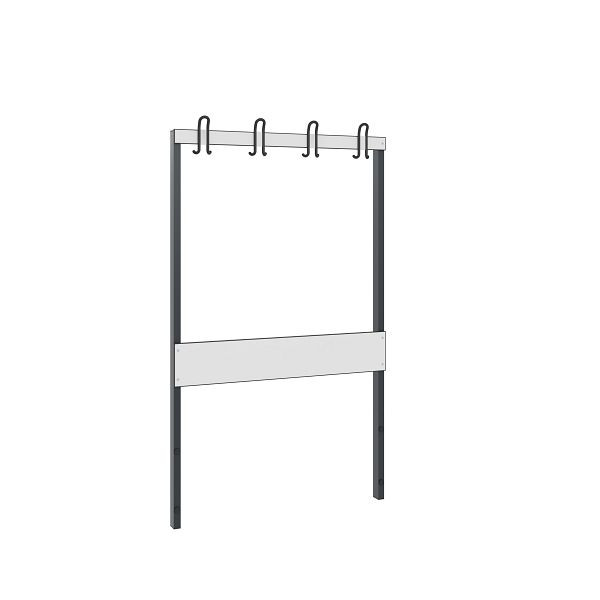 C+P Garderobenteil 1-seitig, Feuchtraum, H1650xB1000 mm, Schwarzgrau/HPL Weiß, 8060-711 S10002