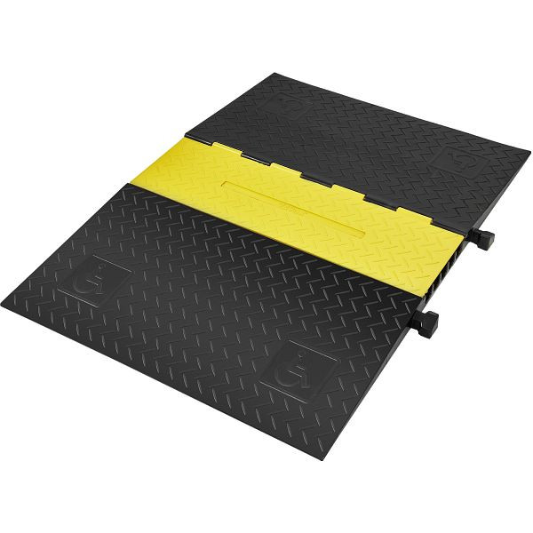 VEVOR 5-Kanal-Kabelschutzrampe ADA Schlauchbrücke 114,5 x 80 x 5 cm Überfahrschutz 10000 kg (pro Achse) Tragfähigkeit, DLADA15WH1212LBRZV0