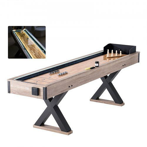 VEVOR Shuffleboard-Tisch 2 in 1 Shuffleboard Bowling-Kombispiel-Set LED 274cm, ZZKSHZ9YCDD0UFE5XV9