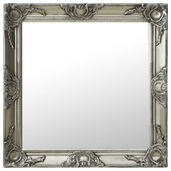 vidaXL Wandspiegel im Barock-Stil 60 x 60 cm Silbern, 320334