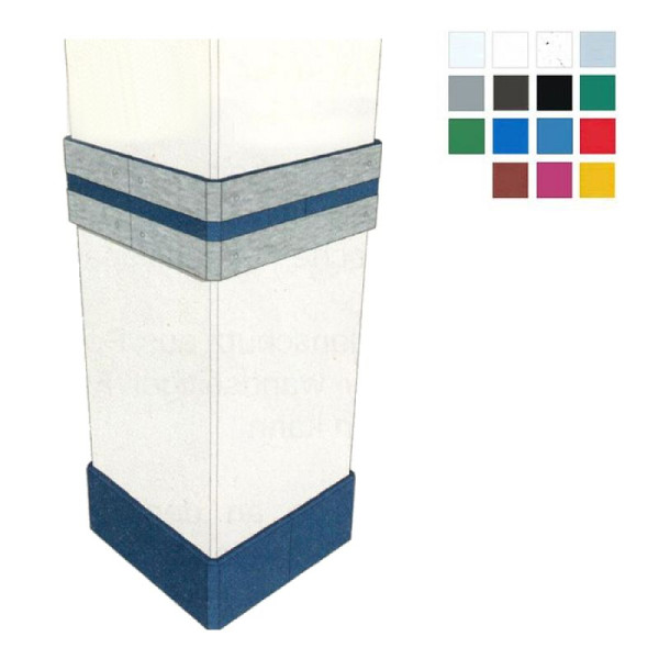 Stein HGS Säulenschutzprofil 'Defender F20' für Rechtecksäulen, 45°-Fasen, Senkbohrungen, einfach, verkehrsrot, 500 x 200 x 500 mm, 37956-0302
