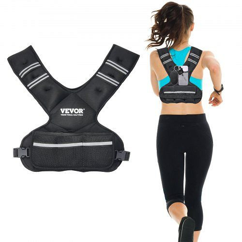 VEVOR verstellbare Gewichtsweste 9-14,5 kg mit 6 Ironsand-Gewichten, reflektierend, für Männer & Frauen, Krafttraining Laufen, KDJZLKXFMD301DI6OV0