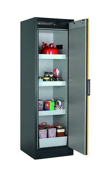 asecos Sicherheitsschrank Q-CLASSIC-90, Q90.195.060.R in sicherheitsgelb RAL 1004 mit 3x Wannenboden Standard (Stahlblech), 30073-040-33411