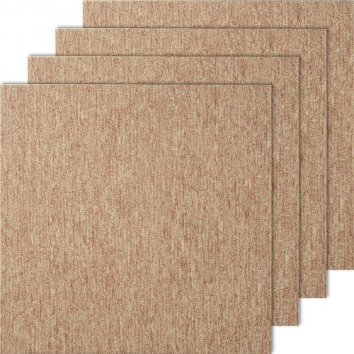 VEVOR Teppichfliesen, 500x500x5 mm, mit angebrachter Polsterung, weich gepolstert, einfache DIY-Installation (16 Stück Dunkelbraun), KCXFKDT2020YE3HSRV0