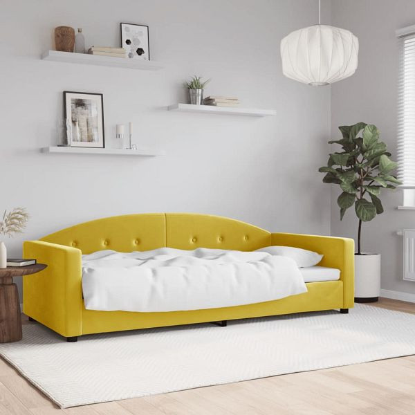 vidaXL Tagesbett Gelb 90x200 cm Samt, 354141, 8720845954369