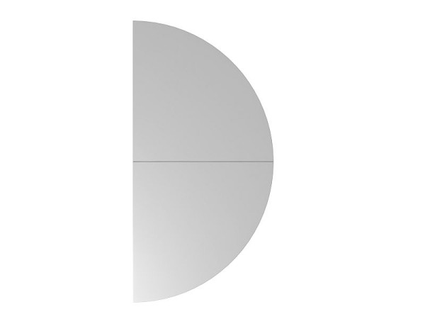 Hammerbacher Anbautisch 2xViertelkreis HA160, 160 x 80 cm, Platte: Grau, 25 mm dick, Anbautisch mit Stützfuß Graphit, Arbeitshöhe 68-76 cm, VHA160/5/G