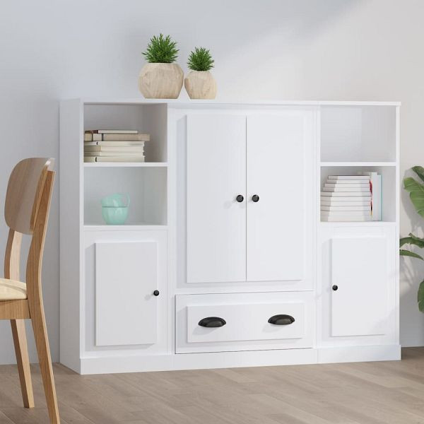vidaXL Highboards 3 Stück Weiß Holzwerkstoff, 3185319, 8720845822484