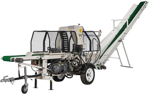 LUMAG Hydraulische Sägespaltmaschine mit 400V Elektroantrieb inkl. Zuführförderband, SSA500EHPRO