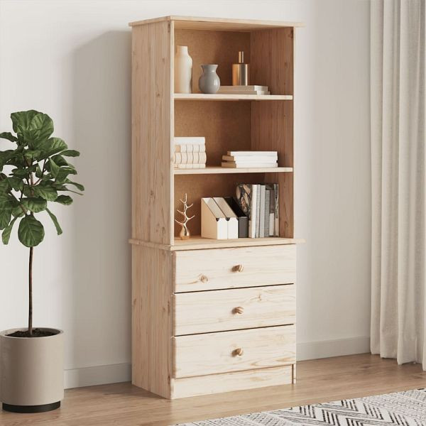 vidaXL Bücherregal mit Schubladen ALTA 60x35x142 cm Massivholz Kiefer, 353951