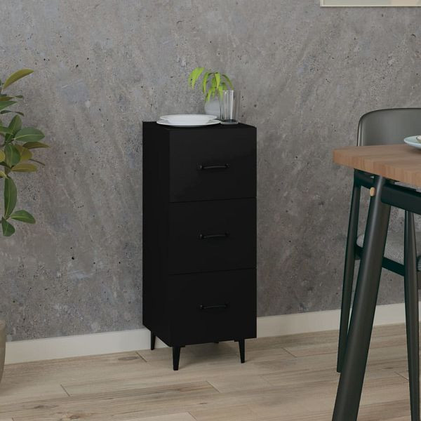 vidaXL Sideboard Schwarz 34,5x34x90 cm Holzwerkstoff, 812349
