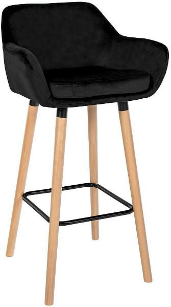 CLP Barhocker Grant Samt, schwarz, 308948, 4251563470908