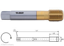 BAER SUPER HSSE-TIN Maschinengewindeformer G 3/8 x 19 DIN 5156, 131101003