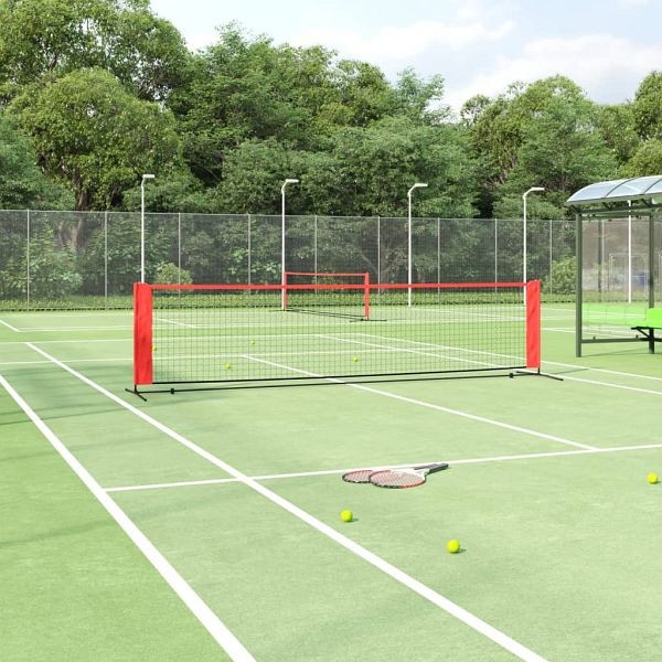 vidaXL Tennisnetz Schwarz und Rot 400x100x87 cm Polyester, 93757
