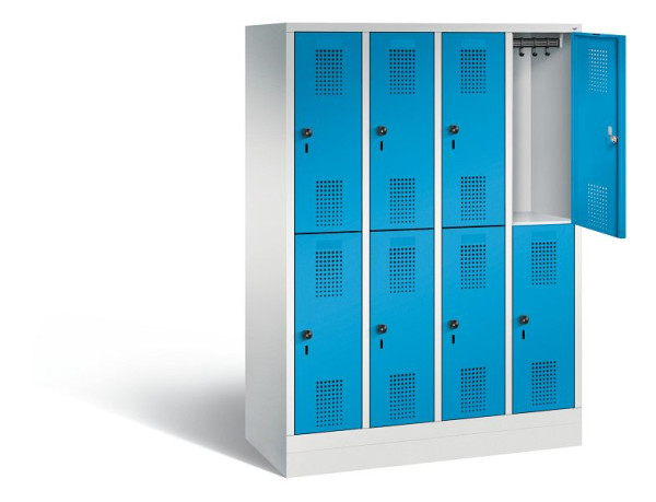 C+P Spind doppelstöckig Evolo, H1600xB1190xT500mm, Farbe: Lichtgrau / Lichtblau, 483206-40 S10071