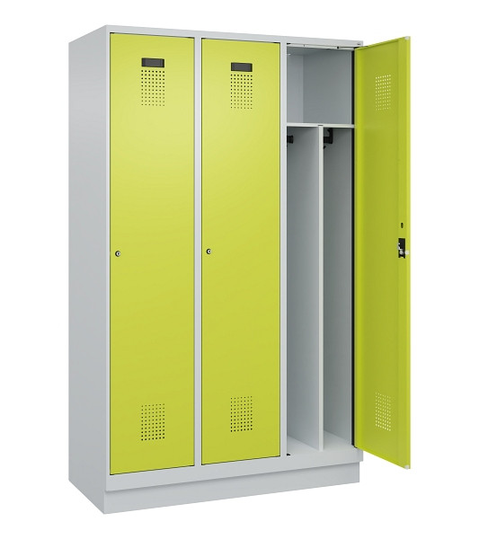 C+P Spind Evolo PLUS, mit Sockel, 3 Abteile, 1950x1200x500mm, 7035/0024, Verschluss Zylinderschloss, 049020-32F S10042