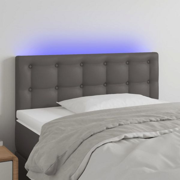vidaXL LED Kopfteil Grau 100x5x78/88 cm Kunstleder, 3121700