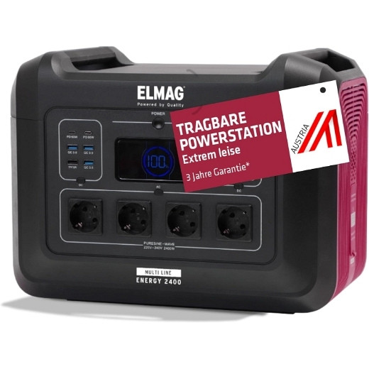 ELMAG Tragbare Powerstation ENERGY 2400, 2400W, LiFEPO4 Akku mit 2232Wh, 52904