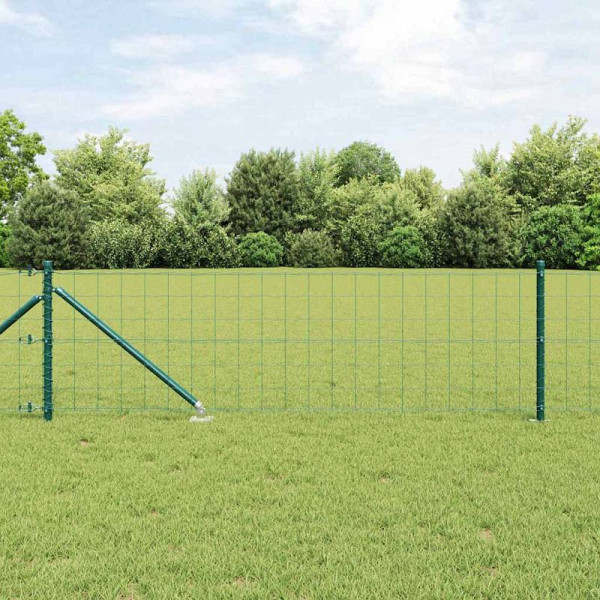vidaXL Zaun mit Pfosten Grün 0.4 x 50 m Stahl, 3350609