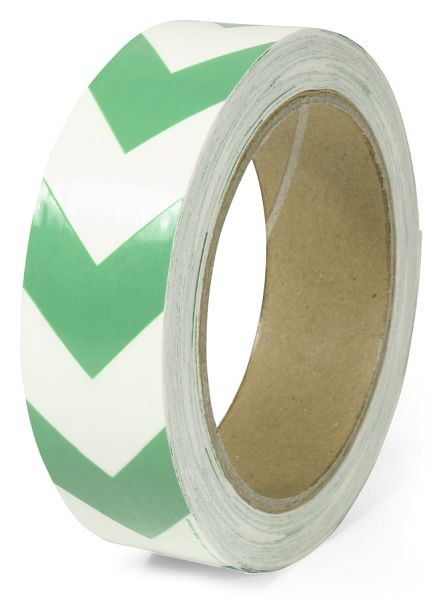 Moedel Markierungsband mit grünen Richtungspfeilen, nachleuchtend, 160-mcd, Folie, 30mm x 16m, 55006