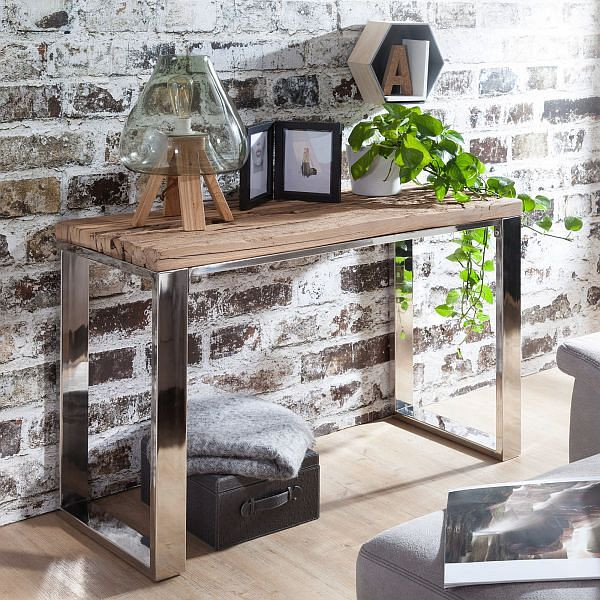 Wohnling Konsolentisch PRIYA 115x76x46 cm Massivholz Akazie Natur, WL5.685