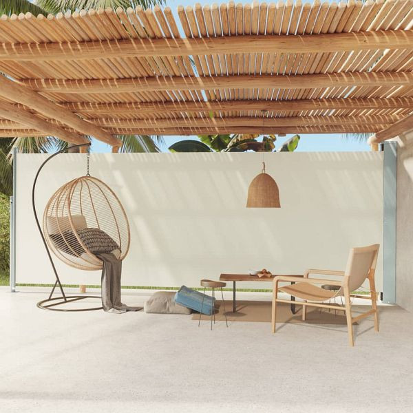 vidaXL Seitenmarkise Ausziehbar 200x600 cm Creme, 317971