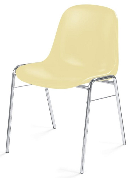 Deskin Besucherstuhl HIP, 4-Fuß Gestell verchromt, Polyamidschale, Farbe vanille, VE: 4 Stück, 204561