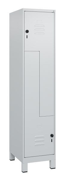 C+P Z-Spind Classic PLUS, Füße, 2 Abteile, 1800x400x500mm, 7035/7035, Drehriegel, 0800137-122 S10009