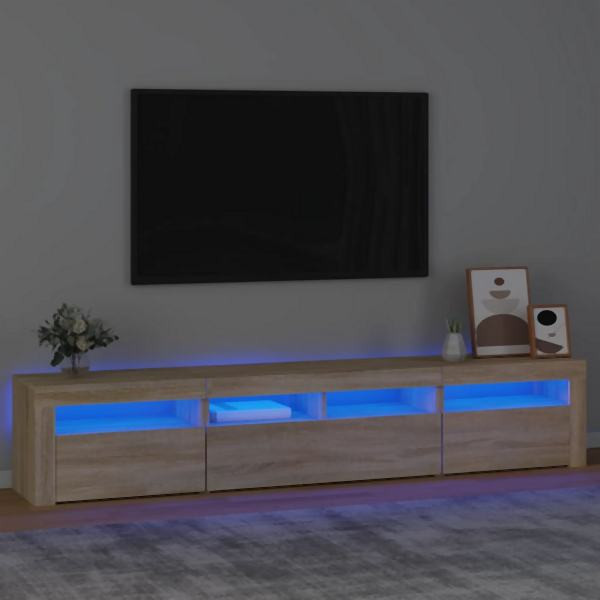 vidaXL TV-Schrank mit LED-Leuchten Sonoma-Eiche 210x35x40 cm, 3152732