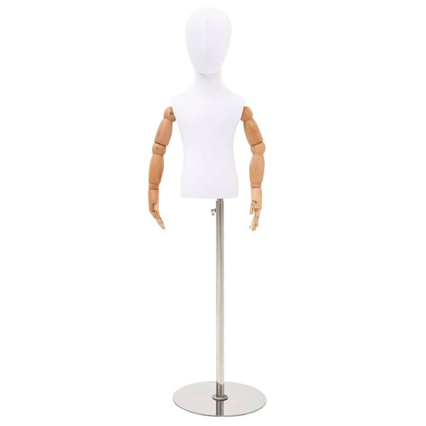 vidaXL Verstellbares 120-157 cm Mannequin mit Basis Unisex PP Weiß, 42041711
