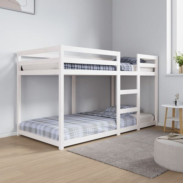 vidaXL Etagenbett Weiß 90x190 cm Massivholz Kiefer, 3206508