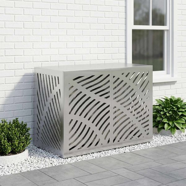 vidaXL Klimaanlagenabdeckung Silber 100 x 50 x 70 cm Verzinkter Stahl, 8014106