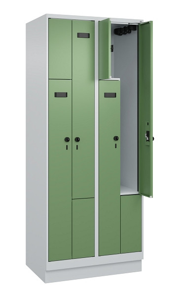 C+P Z-Spind Evolo PLUS, Sockel, 4 Fächer, 1950x800x500mm, 7035/6011, Drehriegel, 049023-224 S10006